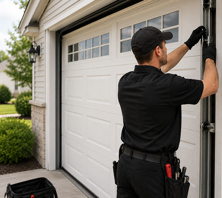New residential garage door installation