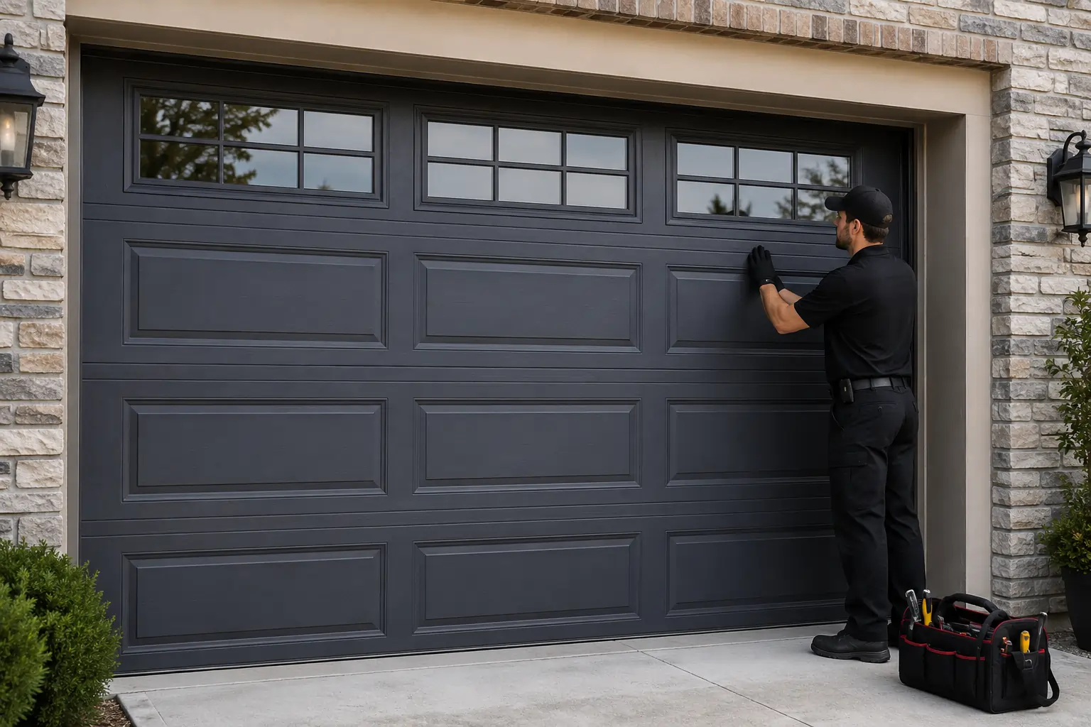 Commercial garage door installation in Evansville IN