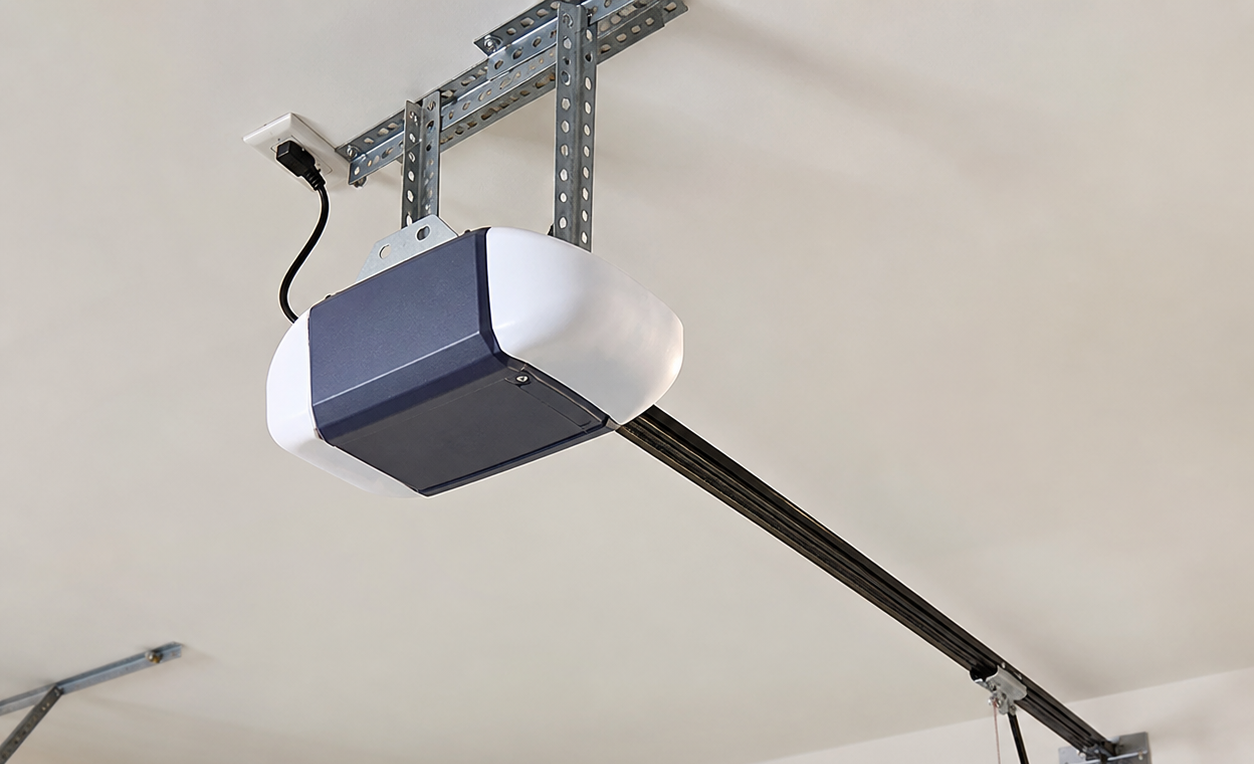 Garage door opener installation with new garage door