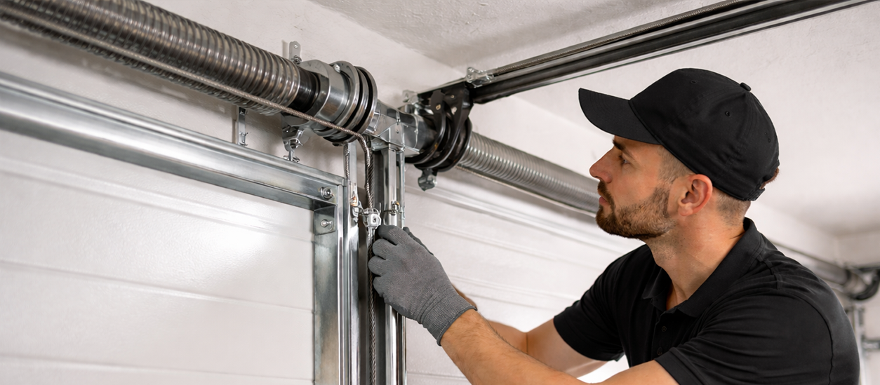 Torsion spring installation for overhead garage doors